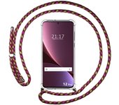 Funda Colgante Transparente para Xiaomi 12 Pro 5G con Cordon Rosa / Dorado