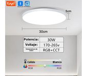 RGB Smart Ceiling Light LED Light with Speaker 30W 36W Audio Music Play TUYA APP Bluetooth WIFI Home Decor Bedroom Living Room