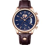 POEDAGAR Luxury Brand Man Watch Chronograph Date Waterproof Leather Watches For Men Casual Male Clock Sports Quartz Men's Watch