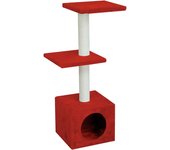 Nayeco, Rascador para Gatos, Color Rojo, Modelo Amelie, Rascador de 3 niveles, Duradera y Muy Estable