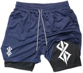 Graphic 2 in 1 Athletic Shorts for Men Gym Workout Running Performance Shorts with Phone Pocket Quick Dry Breathable Lightweight