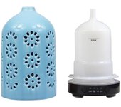 Ceramic Ultrasonic Air Humidifier Timing Function Aroma Diffuser Desktop Essential Oil Diffuser Room Scent Diffuser with Lights