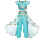 2024 Costumes for Girls Cosplay Princess Belle Mermaid Rapunzel Jasmine Clothes Princess Dress for Girl Cinderella Elsa Dress Up