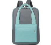 Mochipa University informal de moda para Viajes de Negocios, mochipa para portáthil de 14 pulgadas, mochila para hombre y Mujer (Gris y Verde)