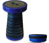 STARLYF Taburete Plegable portátil Telescopic Stool, 3 Posiciones, Soporta 100Kg, Altura Ajustable, Ideal Playa, Camping, Jardín, Montaña. Asiento portátil Ideal para Actividades de Interior y Exterior