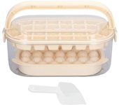 Bandeja para cubitos de hielo con tapa y recipiente, molde para hacer bolas de hielo, bandejas cuadradas para hielo, fácil de presionar para liberar el hielo en el congelador, moldes para hielo con pala, fabricación de 54 cubitos de hielo (suelas blandas