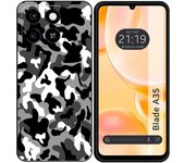 Tumundosmartphone Funda Silicona para Zte Blade A35 / A55 diseño Snow Camuflaje Dibujos