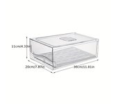 1pcKitchen refrigerator storage box drawer type fresh-keeping box eggs and meat food frozen finishing storage box