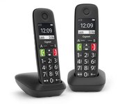 Gigaset e290 duo telefono inalambrico dect + 1 supletorio - pantalla grande en b/n - teclas con numeros grandes - volumen con funcion amplificador - color negro