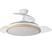Ventilador de Techo FABRILAMP Evros 72W Blanco/Haya 107D - Aspas Despegables - 3000-4000-6000K