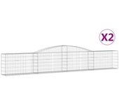 vidaXL Cestas de gaviones 2 uds forma de arco hierro Dimensiones 400 x 30 x 60/80 cm,  400 x 30 x 120/140 cm,  400 x 30 x 160/180 cm y mas