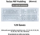 PBT Pudding Keyboard Keycap OEM Profile 129 keys Key cap for Mx Hot Swap Mechanical Keyboard Switch Transparent RGB Keycaps