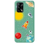 Funda Silicona Líquida Verde para Oppo A74 4G diseño Espacio Dibujos