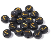 100-500PCS Acrylic Black Gold Color A-Z 26 Letter Beads Round Shape Alphabe Beads for Jewelry Making DIY Bracelet Accessories