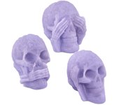 Molde 3 Calaveras Sabias en uno de Silicona | Ideal para Velas, Resinas y Cemento | Antiadherente y Duradero | Haz Creaciones Únicas Entra en el Mundo de las Velas Caseras