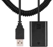 5V USB NP-FW50 Dummy Battery Pack Coupler Adapter with Flexible Spring Cable for Sony A7 A7II A7R A7S A7RII A7SII A6000 Camera