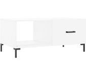 vidaXL Mesa de centro madera contrachapada 90x50x40 cm Blanco, Negro, Blanco brillante Mesita de Salón o Comedor o Auxiliar Mesa de Café Meuble Salón