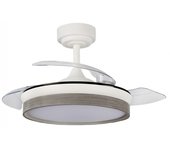 Wonderlamp Ventilador de techo con aspas retráctiles y luz LED  Tamero Mini Ceniza CCT Dim 46W