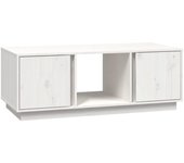vidaXL Mesa de centro madera maciza de pino 110x50x40 cm Natural, Blanco, Gris Mesita de Salón o Comedor o Auxiliar Mesa de Café Meuble Salón