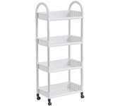 MAXHOME-Carro Multiusos Aluminio Plástico,Carrito Verdulero,carritos de Cocina con Almacenamiento,Carro Organizador Multiusos con Ruedas 45 x 25 x 77 cm