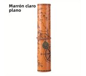 1PC Creative Treasure Map Retro Pencil Case Leather Large Capacity Roll Pencil Bag Embossed Buckle Simple Stationery Box Roll Po