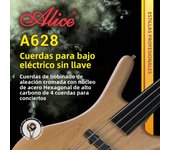 Alice A628 A629 Flat Wound Electric Bass Strings 4-Strings Hexagonal Core NI-Steel/Chrome Alloy Winding