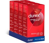 Durex - Condones Sensitivo Suave, Pack de 48 Preservativos para Sexo Seguro. Perímetro Regular, Grosor Fino. 4 Cajitas
