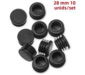 10pcs/pack Black Round Plastic Plug In Round Pipe Steel Pipe Inner Sleeve Plug Head Table Chair Foot Pad