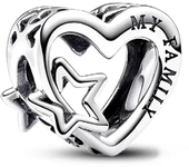 The Heart and Stars Are Intertwined Silver Colour Fit Pandora Charms Silver Colour Original Bracelet for Jewelry Making