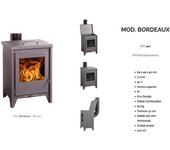Estufa leña bordeaux 510 eco desing salida posterior tubo 150