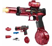 Pistolas de agua eléctricas para adultos y niños, pistola de agua automática con alcance de 8 m, pistola de alta capacidad Super Blaster Soaker para fiestas en la piscina, juguete de pistola de agua eléctrica LED ColorBlast (negra)