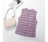 Plus Size Women's Collarless V-neck Liner Down Vest Lightweight 2024 New Down Jacket Waistcoat Warm Jacket Thin Vest