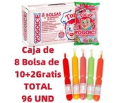 YOGO ICE CAJA CON 8 BOLSAS DE 12.U polos para congelar - TOTAL 96 UND