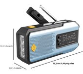 Tienda BIT Radio De Mano Con Energía Solar Emergence AM/FM/NOAA Indoor LED De Lectura SOS Alarme 2000mAh Recargable Portátil