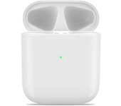 Estuche de carga de repuesto compatible con Air-Pod 1.º y 2.º, estuche de carga inalámbrica con botón de sincronización y emparejamiento, color blanco