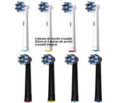 4/8/12/16Pcs Electric Toothbrush Heads Dental Nozzles Deep Clean Replacement Brush Heads for Oral B Cross Action White/Black
