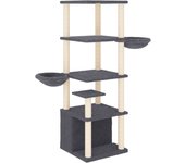 Rascador para Gatos con postes de isal gris obscura 147 cm