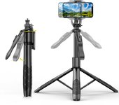 Trípode portátil para teléfono móvil, soporte de escritorio plegable, Palo selfie ajustable con soporte para teléfono móvil, color Negro