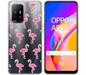 Tumundosmartphone Funda Gel Transparente para Oppo A94 5G diseño Flamenco Dibujos