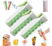 Molde para cubitos de hielo (2024), bandeja para cubitos de hielo, máquina para hacer cubitos de hielo, moldes para hielo con una sola mano, minimáquina portátil de 6 rejillas para bebidas heladas y jugos (1 unidad, verde)