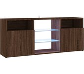 vidaXL Mueble de TV con luces LED 120x30x50 cm, Mueble de Salon, Mueble TV, Mueble TV salon, Mesa de TV, Mueble tele