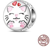 100% 925 Sterling Silver Dark Moon Cat Cute Bow Rabbit Charms Beads Fit Pandora 925 Original Bracelet Fine DIY Birthday Jewelry
