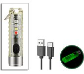 Mini Powerful Flashlight with Strong Magnetic Work Keychain Light Portable IP66 Waterproof Camping Light with UV Torch