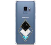 Funda compatible con Samsung Galaxy S9 - Rombos Marmol Dorado