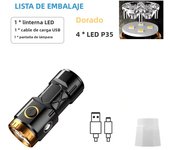 MINI Rechargeable LED Flashlight Camping Light With Side Lights and Lampshade Tail with Magnet Suitable for Exploring, Camping