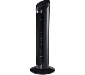 HOMCOM Ventilador de pie 45 W ventilador de torre silencioso 3 niveles de ventilación, oscilación 70°, ABS, negro, Ø27 x H75 cm