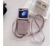 Zipper Crossbody Wallet with Card Holder Phone Case for Samsung Galaxy Z Flip 6 5 4 3 Flip6 Flip5 Flip4 Flip3 5G Leather Cover