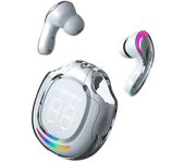 PRO T8 Wireless Bluetooth Headset Transparent ENC Headphones LED Power Digital Display Stereo Sound Earphones for Sports Working