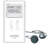 Sangean dt-120 blanco radio portátil am/fm 15 presintonias