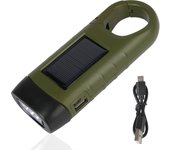 Rechargeable For Fishing Boating Hiking Survival Gear Power Bank Solar Flashlight Emergency Hand Crank Dynamo LED Flashlight